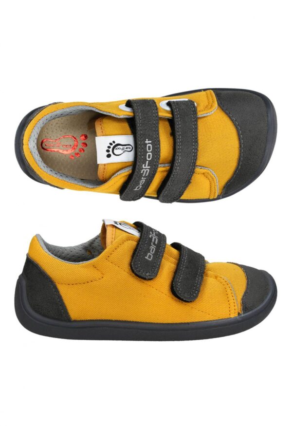 sneakers mostaza oscuro bar3foot calzado respetuoso deportivas respetuosas calzado infantil zapatos niño zapatos niña