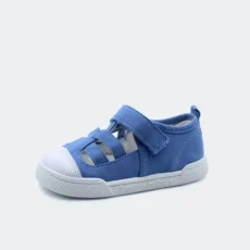 Blanditos Blue Lemon Canvas Sandals, barefoot children's sandals