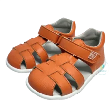 Piruflex Cangrejeiras Microfibra Laranja sandálias barefoot crianças barefoot shoes