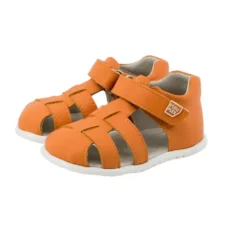 Piruflex Cangrejeras Microfibra Naranja sandalias respetuosas infantiles barefoot shoes