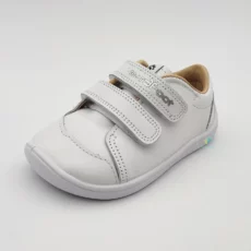 Bar3foot White Leather Sneakers kids barefoot shoes